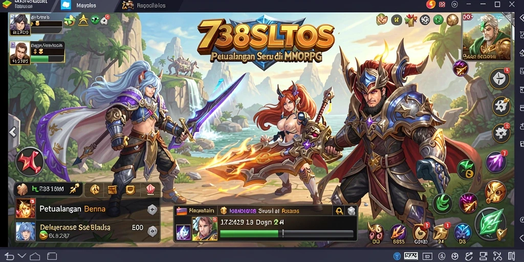 Tampilan menarik dari gameplay 738SLOTS dalam petualangan MMORPG.