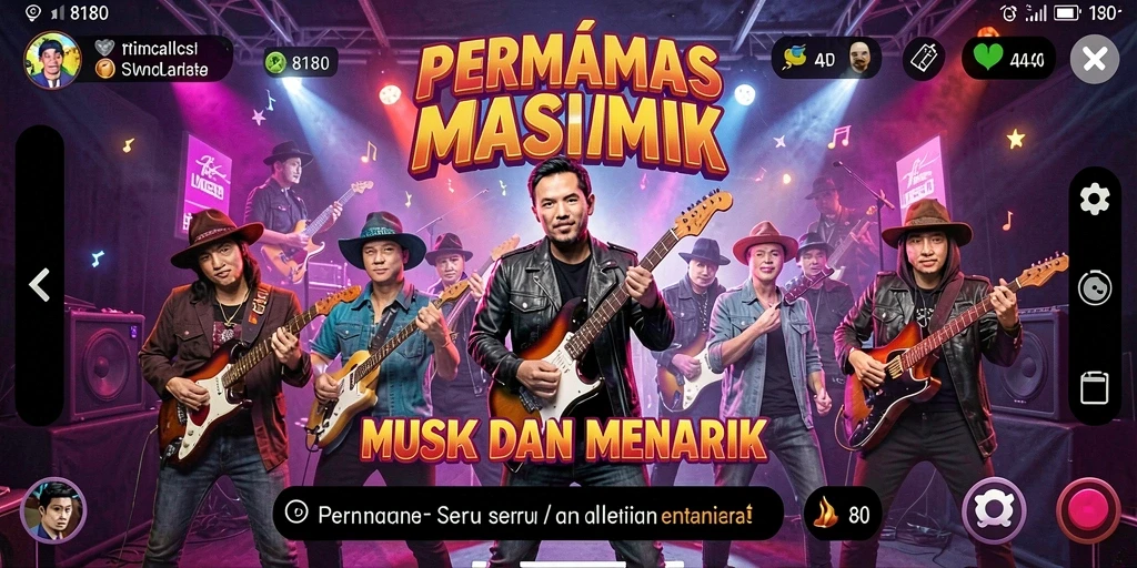 Screenshot gameplay 8180 menampilkan keseruan bermain musik.