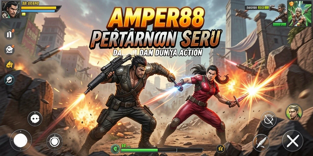 Tampilan gameplay Action yang menarik dan dinamis di AMPER88.