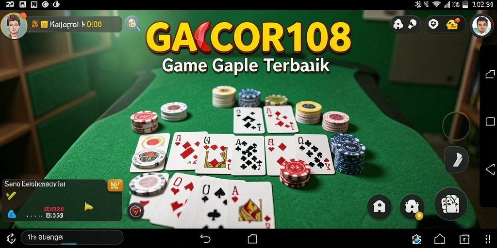 Tampilan seru gameplay Gaple di GACOR108 dengan teman-teman.