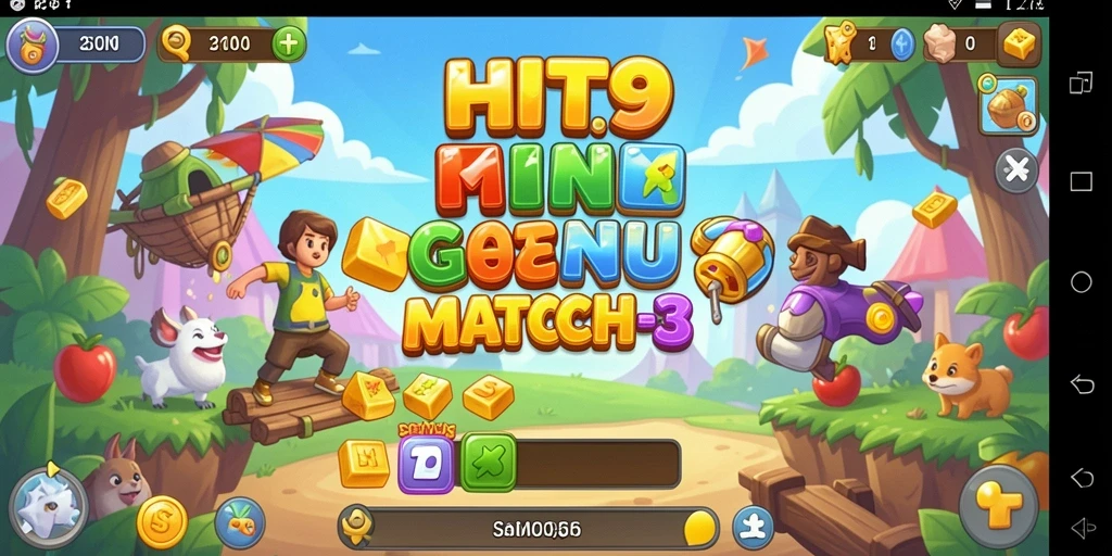 Tangkapan layar HIT9 menampilkan gameplay yang penuh warna dalam game Match-3.