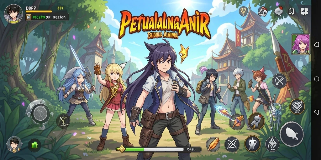 Tampilan gameplay IDRRP yang menampilkan karakter Anime yang dinamis.