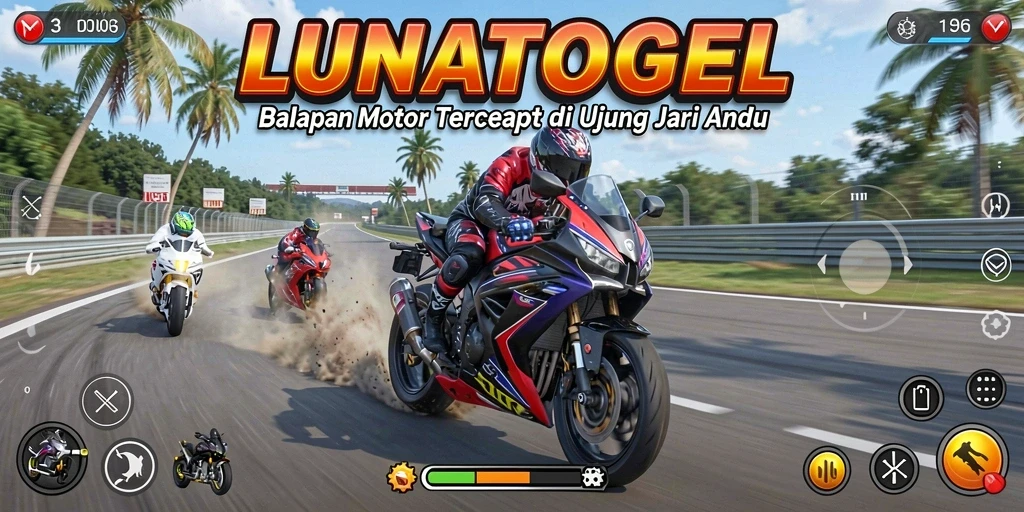 Tampilan gameplay balapan motor yang penuh adrenalin.