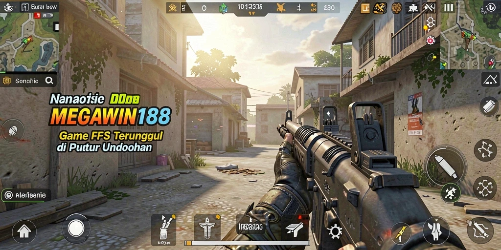Screenshot gameplay MEGAWIN188 menampilkan aksi tembak-menembak yang mendebarkan.