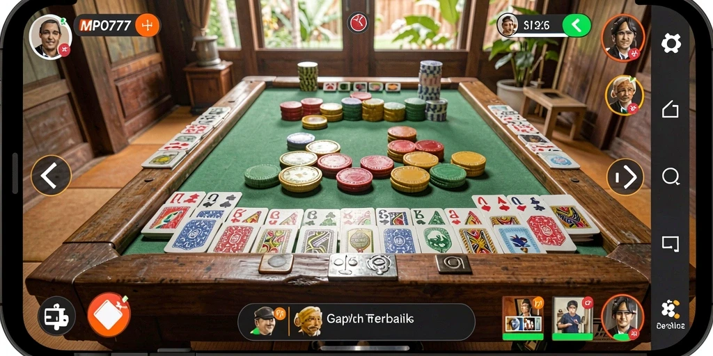 Gameplay seru Gaple di MPO777 dengan interaksi pemain.