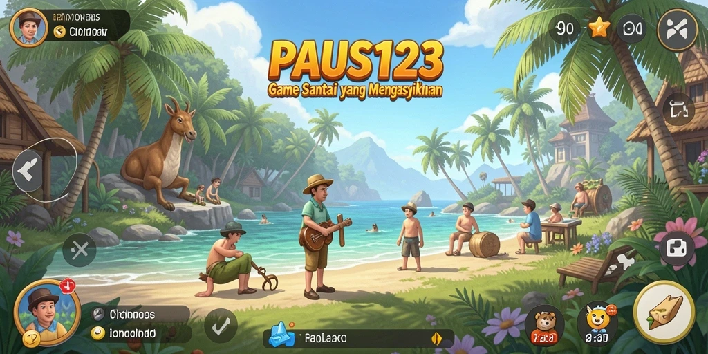 Screenshot utama PAUS123 menampilkan gameplay yang menawan dan ceria.