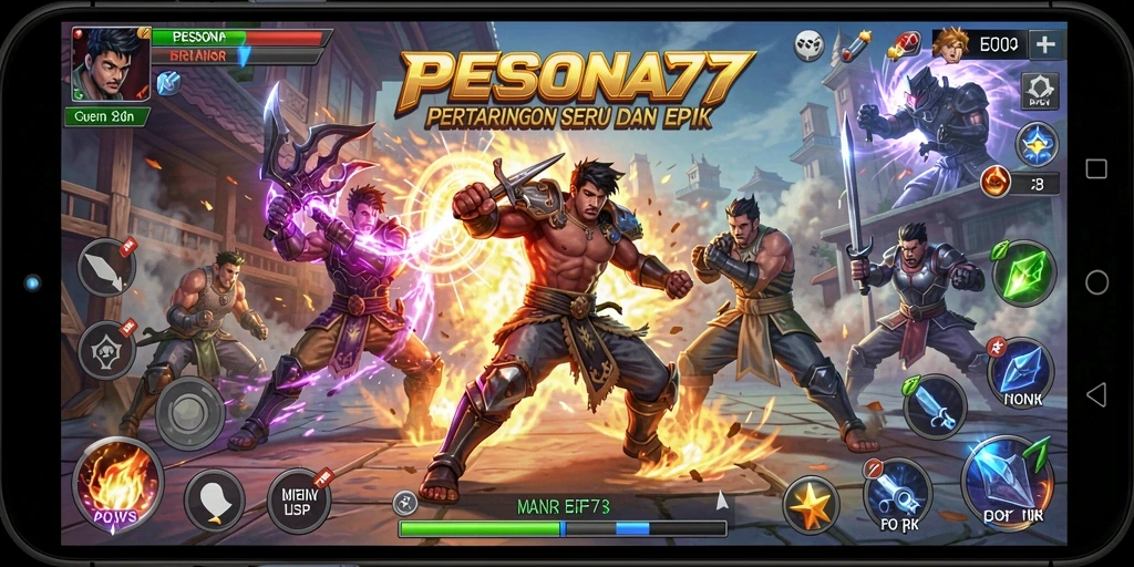 Tampilan aksi mendebarkan dalam gameplay PESONA77.