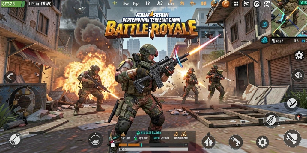Cuplikan gameplay SE328 yang mendebarkan di arena Battle Royale.