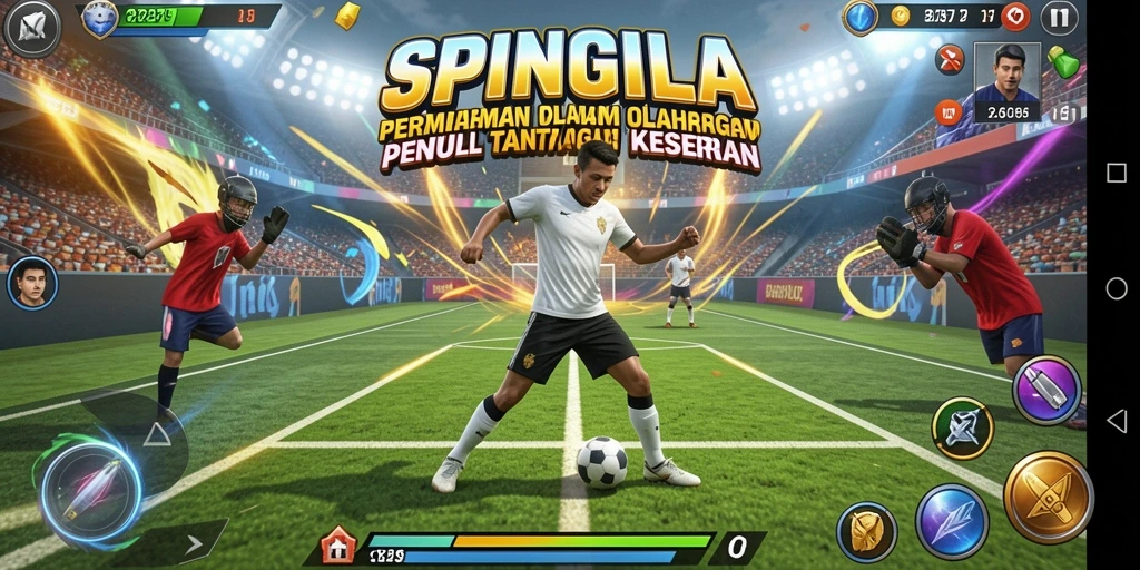 Screenshot gameplay SPINGILA menampilkan aksi seru dalam pertandingan olahraga.