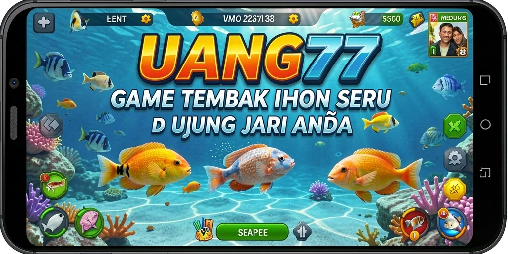 Tampilan gameplay menarik dari UANG77 saat menembak ikan.
