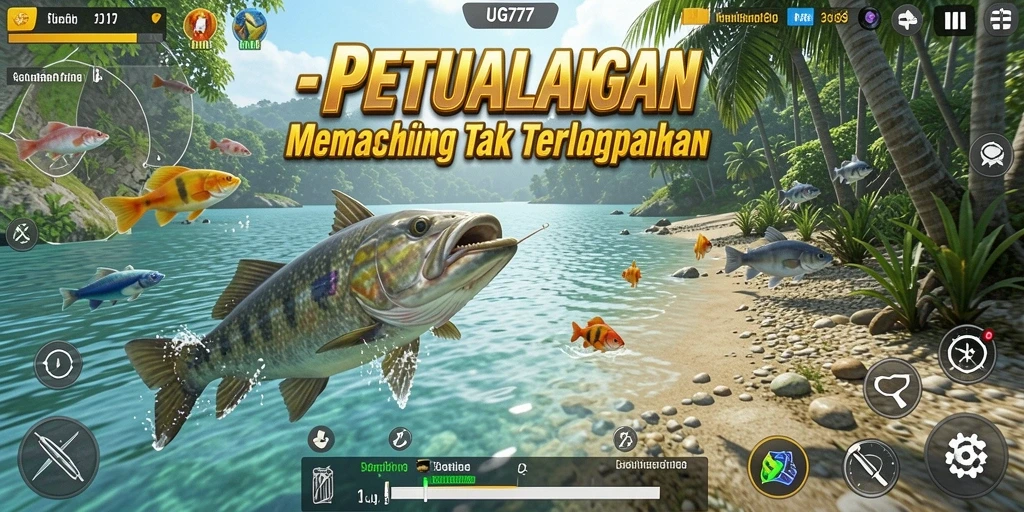 Tampilan menarik dari gameplay UG777 saat menangkap ikan.