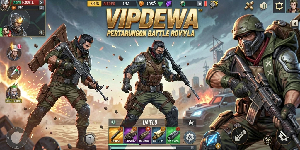 Gameplay seru dan intens dalam pertarungan Battle Royale.